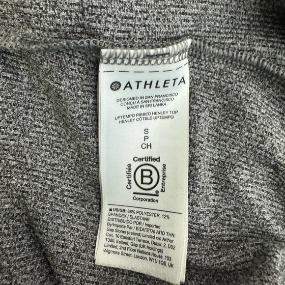 Athleta Uptempo Ribbed Henley Top w/thumbholes in gray size small - Picture 11 of 13